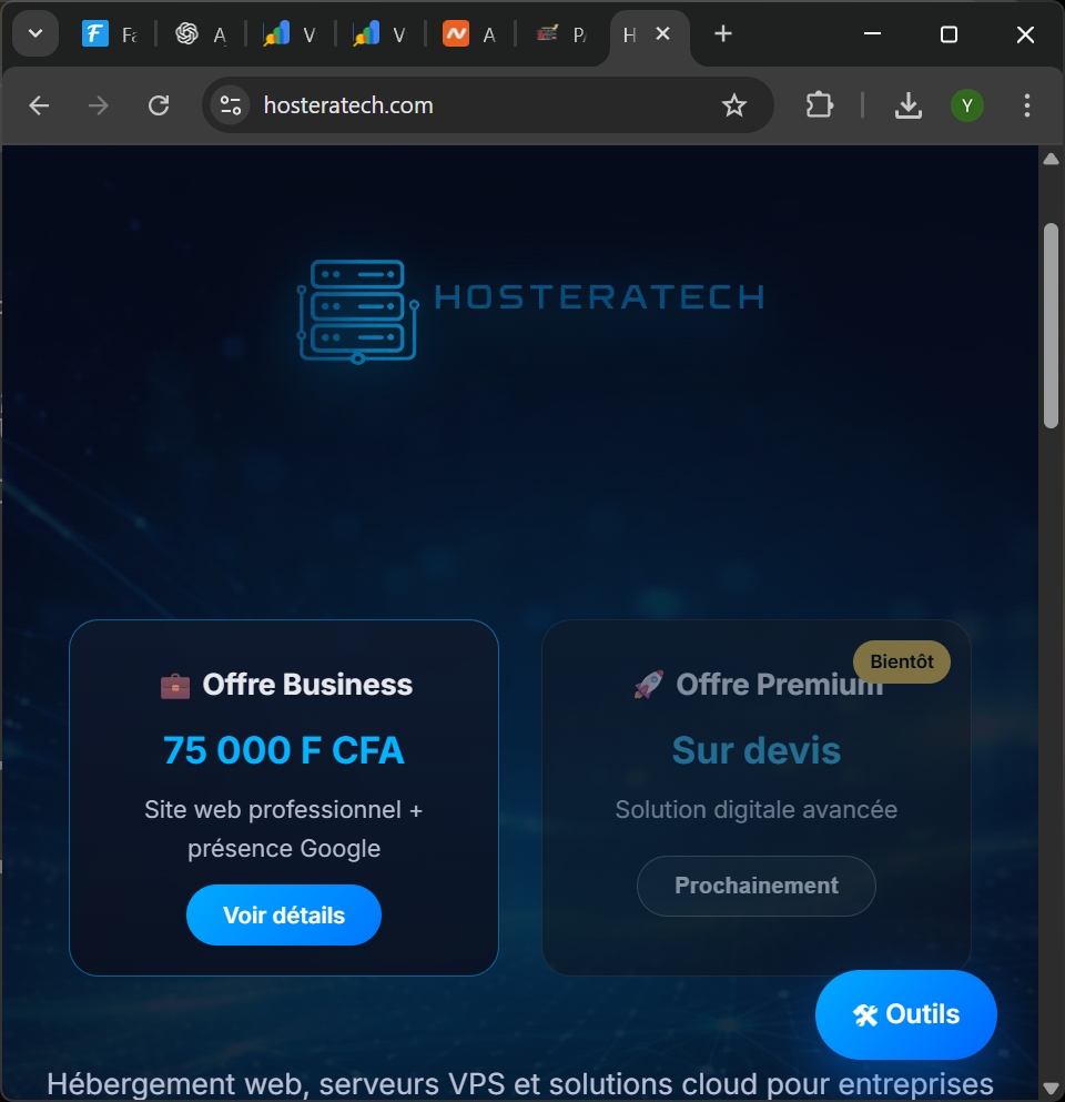 Hosteratech – Plateforme de services cloud et hébergement